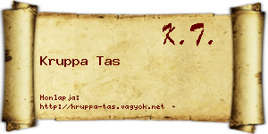 Kruppa Tas névjegykártya
